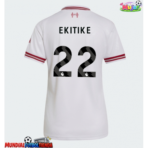 Camiseta Liverpool Hugo Ekitike #22 Segunda Equipación Replica 2026-27 para mujer mangas cortas